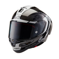 Celoheliová přilba Alpinestars S-R10 Carbon Element (Stříbrná/Černá) – FIM
