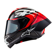 motorcycle helmet SUPERTECH R10 ELEMENT, ALPINESTARS (carbon/red fluo/white) 2026