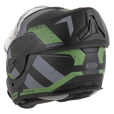 Cassida MultiFlip Korp Green flip-up helmet, sun visor, Pinlock, ECE 22.06