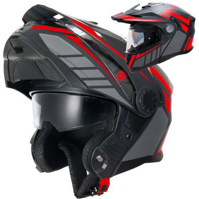 Horn Multi-Tour ECE 22.06 motorbike jaw helmet with visor, visor and under intercom