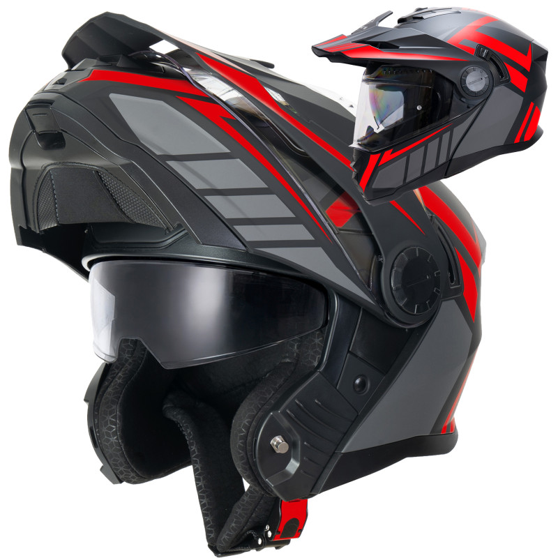 Horn Multi-Tour ECE 22.06 motorbike jaw helmet with visor, visor and under intercom