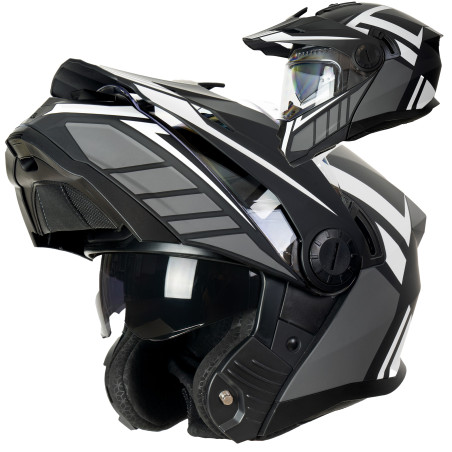 Horn Multi-Tour ECE 22.06 motorbike jaw helmet with visor, visor and under intercom