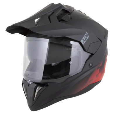 ZED XD1 2026 motoros bukósisak matt fekete-piros napellenző ECE 22.06 FogCity
