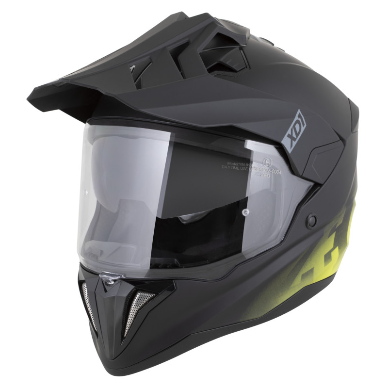 ZED XD1 2026 motoros bukósisak matt fekete / sárga fluo ECE 22.06 FogCity