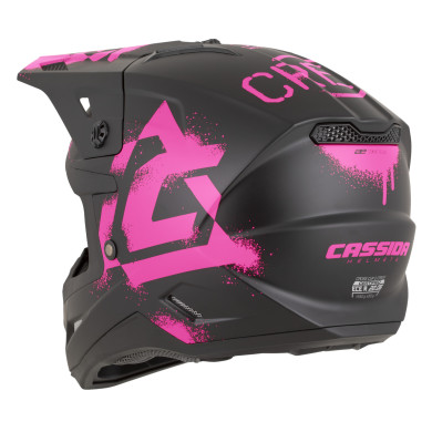 Krosová přilba Cassida Cross Cup 2 Crew 2026 černá mat / růžová fluo ECE 22.06