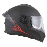 Kask integralny ZED K40 czarno-czerwony – profil boczny z logo ZED