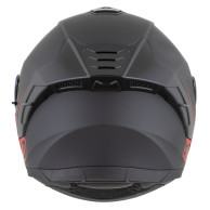 Kask integralny ZED K40 czarno-czerwony – ujęcie tylno-boczne 3/4