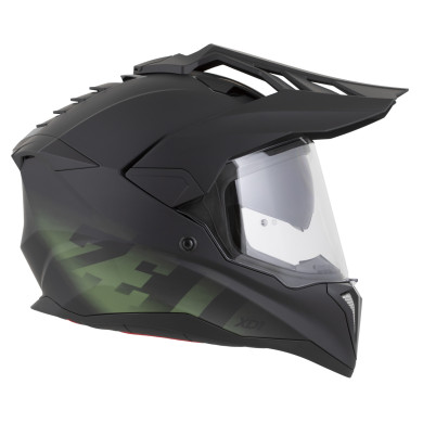 Kask cross enduro ZED XD1 szyba + blenda | czarny mat/ciemna zieleń