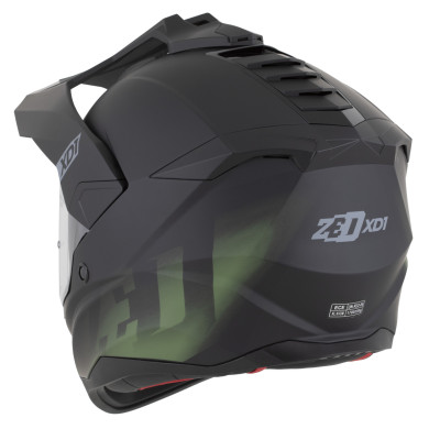 Kask cross enduro ZED XD1 szyba + blenda | czarny mat/ciemna zieleń