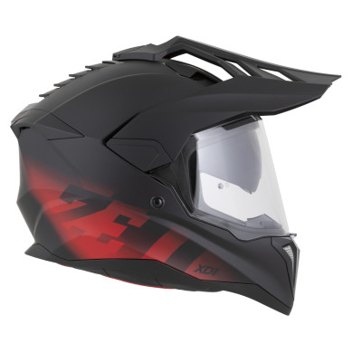 ZED XD1 Helm Schwarz Matt/Rot – Adventure ECE 22.06, Blende, FogCity®