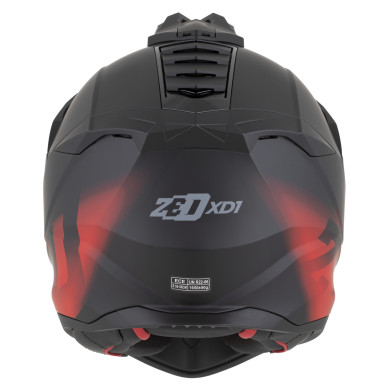 ZED XD1 Helm Schwarz Matt/Rot – Adventure ECE 22.06, Blende, FogCity®
